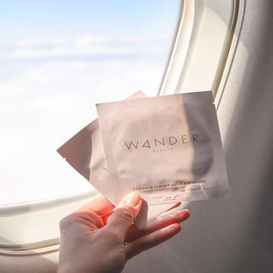 Wander Beauty Baggage Claim - Rose Golden Golden Foil - Under Eye Patches for Dark Circles Puffiness - Depuffs Firms - Brightening for Under Eye Bags( 2 Pack)
