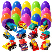 Easter Eggs Filled With Pullback Construction Vehicles, Cute Animals, Dinosaurs, Jewelry pieces and Bunnies