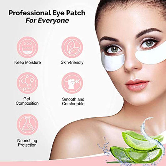 GreenLife for Eyelash Extension Under Eye Gel Pads - Collagen & Aloe Vera Hydrogel Patches Suitable for Lash Tech Supplies, -Free, Individually Wrapped, Moisturizing Eye Mask for Pre-App, Post-Removal & for Eye Shapes
